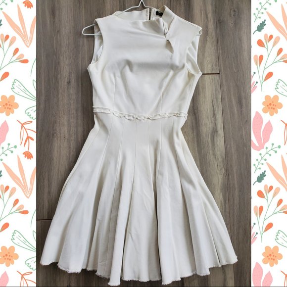 Zara white asymmetrical flare dress - Picture 1 of 2